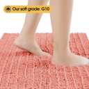 ACCUMTEK Upgrade Extra Large Coral Bathroom Rug Set 3 Pieces Ultra Soft, Thick Absorbent Bath Mats, Non Slip Chenille Toilet Mat for Bathroom, Bedroom, Kitchen