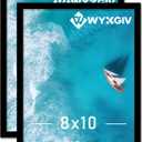 8x10 Picture Frame Set of 2, Lightweight yet Durable Black Frame with High-clarity Plastic Display 8 x 10 Inch Photo Horizontally/Vertically (2 Packs|Black|8"x10")