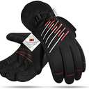 BIKINGMOREOK Winter Gloves for Men Women, -10°F 3M Thinsulate Ski Gloves Touchscreen Snowboarding Gloves Snow Gloves with Waterproof TPU Membrane Cold Weather Gloves, Large