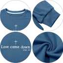 ALLTB Christian Christmas Sweatshirt Women: Christmas Religious Graphic Shirt Xmas Holiday Pullover Tops (Blue, S)