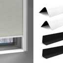 HeyBlinds 100% Blackout Light Blockers for Window Shades and Blinds, PVC Side Tracks Blocking Light Along Two Sides of Blackout Shades, Light Blocking Strips for Bedroom Nursery, White, 57'', 4pcs, 1.3"W x 57"H