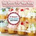 Gencywe (12 Pack x 20 Sets) Stackable Cupcake Carrier with 240 Pack Liners, Plastic Cupcake Boxes Holders for 12 Cupcakes, High Tall Dome Lid Cupcake Containers, Clear Disposable Cupcake Trays