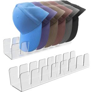 Hat Stands, 14-Slot Baseball Cap Organizer Rack, Clear Acrylic Hat Holder for Wall/Door/Closet-SpaceSaving Display &Dust-Proof Storage for Caps, Fitted Hats