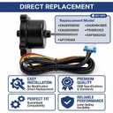 Upgraded EAU65058502 Refrigerator Condenser Fan Motor 4-Pin 12VDC 1A, Exact Replacement for LG Refrigerator Parts EAU64843805 EAU65058501 PS16662422 AP7178309, 2750RPM LG Fan Motor Replacement