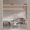 WAOWAO Baby Gate 62.20-71.26" Extra Wide Pressure Mounted Walk Through Swing Auto Close Safety White Metal Toddler Kids Child Dog Pet Puppy for Stairs, Doorways, Kitchen
