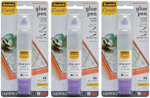 Scotch Scrapbookers Glue with Two-Way Applicator, 1.6 Ounce, (Pack of 3) And DUCK Masking Masking Tape