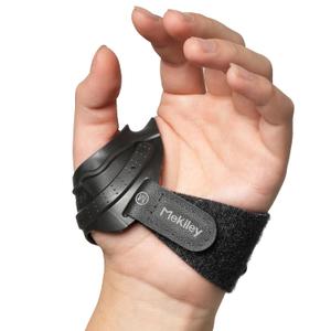 CMC Thumb Support Brace - with Firm Supportive Wrist Strap, Dual Density Thumb Brace Stabilizes CMC Joint, Pain Relief for Osteoarthritis for Women and Men (Black, Left Hand, Large)