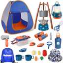 Meland Kids Camping Set with Tent - Camping Gear Toy with Pretend Play Outdoor Toy for Toddlers Birthday Gift (Blue)