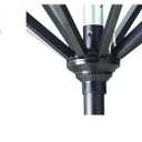 California Umbrella 9' Round Aluminum Market Umbrella, Crank Lift, Collar Tilt, White Pole, Royal Blue Olefin