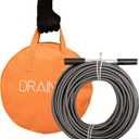 Drainx Easy Twist Drain Auger | Flexible Plumbing Cables for Cleaning Drainage Clogs Includes Storage Bag and Protective Gloves, 3/8" Diameter, 50 FT