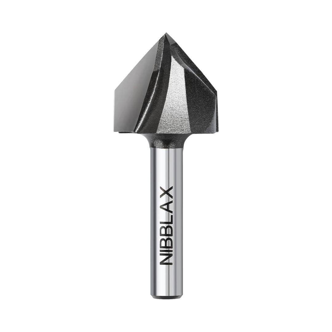 2 x 90 Degree V Groove Router Bit 1/4" Shank, 1" Cutting Diameter x 13/16" Cutting Depth, Carbide Tipped V-Groove Router Bits for Grooving Woodworking 2 x 90 Degree V Groove Router Bit 1/4" Shank, 1" Cutting Diameter x 13/16" Cutting Depth, Carbide Tipped V-Groove Router Bits for Grooving Woodworking