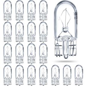Honoson 1/4 Wedge Base 12V 5W Bulb Clear Krypton Light Bulb for Landscape, RV and Cabinet Lighting (20 Pieces) (Warm White Light)