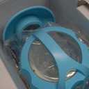 PETGEEK Automatic Dog Feeder/Treat Dispenser with Rechargeable Button Remote Control, Interactive Dog Food Puzzle & Stimulation Toys, 400ml Capacity Pet Dispensing Toy for Indoor/Outdoor Play (Upgraded Blue)