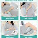 Pregnancy Pillow Cooling for Sleeping, Detachable and Adjustable Double-Sided Support Maternity Pillow Skin-Friendly for Pregnant Women Back, HIPS, Legs(30Slope Design Verified by Expectant Mothers)