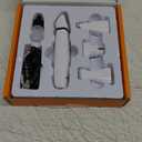 oneisall 4-in-1 Cordless Dog Grooming Kit with 2-Speed Clippers, Low Noise Paw Trimmer & Rechargeable Quiet Nail Grinder for Dogs and Cats (White) (Beige)