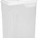 Buddeez Large Food Storage Container - 8 Quart Pantry Buddy, All Purpose Clear Kitchen Organization and Storage - Cereal, Flour, Sugar, Rice Dispenser, EZ Pour Spout and Easy Grip Handle (White Lid)