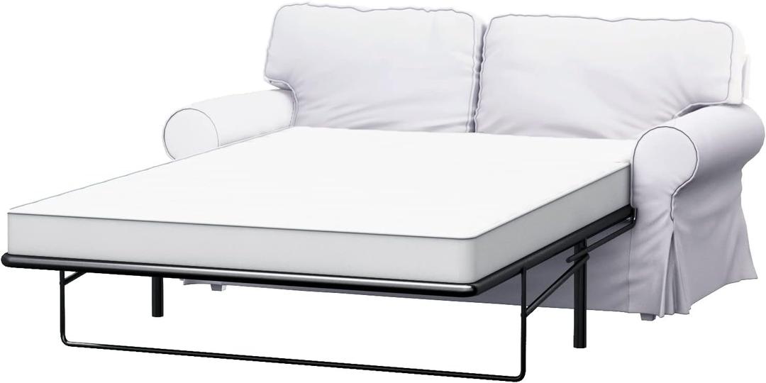 Cotton Ektorp Sofa Bed Cover Compatible with IKEA Ektorp Sleeper Slipcover, White
