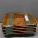 Eccliy 6 Pack Wicker Bread Baskets 15.8 Inch Woven Serving Basket for Gifts, Poly Wicker Storage Rectangle Rattan Display Trays for Bread Food Vegetables Fruit Snacks Tabletop Restaurant Home