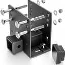 RV Bumper Hitch Receiver for 2" to 4" Rear Beams, 2-Inch Trailer Tow Hitch Adapter with 3,500 lbs Capacity, Fits RV Tire Carrier, Ball Mount, Cargo Carrier, Bike Racks, Camper Accessories