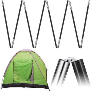 Fiberglass Tent Poles Replacement Pre Assembled Black Tent Poles Camping Rod Parts for Hiking Outdoor Camping Backpacking (8.5ft 8mm)