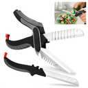 Cutting Board Scissors for Food  7-in-1 Kitchen Food Scissors with Ribbed & Flat Blades for Easy Meat, Fruits & Veggies Cutting and Decorative Slicing  Easy To Clean Kitchen Shears With Safety Lock