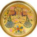 Swastik Christmas Plate Aluminium Gold Color