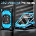 Scnioy Case for iPad 9th Generation iPad Case 9th 8th 7th Generation iPad 10.2 Inch iPad 9th Gen Cover with Screen Protector Pen Holder TabletCases 360 Rotating Stand, Black Blue