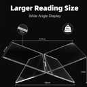 Clear Acrylic Book Stand Large 12.6 x 6.7 x 5 in Book Holder for Cookbooks, Bibles, Art & Coffee Table Display | 2-Piece Cross Frame Design, Sturdy 0.2in Transparent Acrylic
