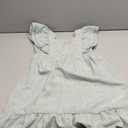 Girls Dress Linen Boho Party Ruffle Sleeve A-Line Floral Hem Loose Fit Summer Outfits for 5-12 Years Kids (Green)