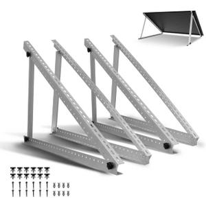 Adjustable Solar Panel Mount Brackets, 2 Sets(4 Pack) 45inch Solar Panel Mount Stand with Foldable Tilt Legs, Suitable for 2-4pcs 100-500 Watt Solar Panel for Roof, RV, Boat, and Off-Grid