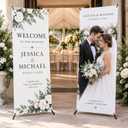 Adjustable X Banner Stand 24"x63" to 30"x72" 2 PACK ,Reinforced One Piece Top Bar, Portable Aluminum X Frame Display with Carry Bag for Trade Shows & Events (STAND ONLY)