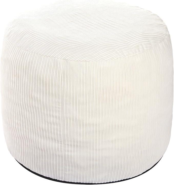 WSOFRLAC Small Pouf Ottoman Foot Rest Footstool and Ottomans Small for Couch Foot Stools for Living Room Boho Couch Ottomans White Beige Pouf Ottoman 20x15 Foot Rest Poufs Footstool