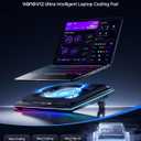 Ilano V12 Ultra Laptop Cooling Pad with Smart Software Control, RGB Gaming Laptop Fan Cooler Stand, 5.5" Turbo Fan, Adjustable Speed, 3-Port USB 3.0 Hub, 3 Height Stands, for 15.6"-19" Laptops, Black