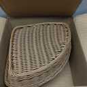 Abaodam Corner Storage Basket, Triangular Wicker Woven Shelf Organiser, Space Saving Rattan Style Bin for Bathroom Cabinet, Bedroom Wardrobe And Shelves