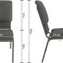 Flash Furniture Advantage Charcoal Gray Church Chair 18.5 in. Wide, Set of 1