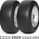 RONPOW 11x4.00-5 Lawn Mower Tires Flat Free and Wheel, 11x4-5 Solid Front Tires for Zero Turn Mower, 350Lbs Load, 3/4", 5/8" and 1/2" Bearings, 3.4"-5.8" Hub for Residential Commercial, 2Pack Gray