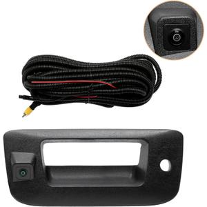 Back Up Camera, w/Tailgate Handle, Compatible with 2007-2014 Chevy Silverado GMC Sierra 1500 2500 3500, w/Keyhole, 170 Viewing Angle, Rear View Camera, Reverse Camera, Backup Camera Kit, Waterproof
