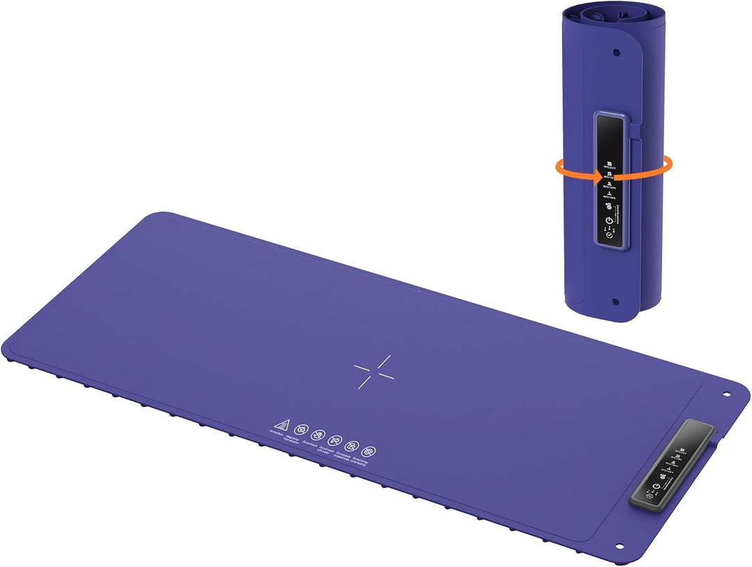 Warming Mat for Food, Electric Warm Tray, Full Surface Heating Food Warmer, 4 Temperature Levels, 5 Hours Auto Shut-Off Function, for defrosting, Buffets, Parties, Holidays and Everyday Use, Blue, L