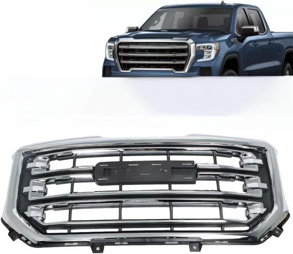 Chrome Trim Front Grill Grille Compatible with 2016 2017 2018 2019 GMC Sierra 1500