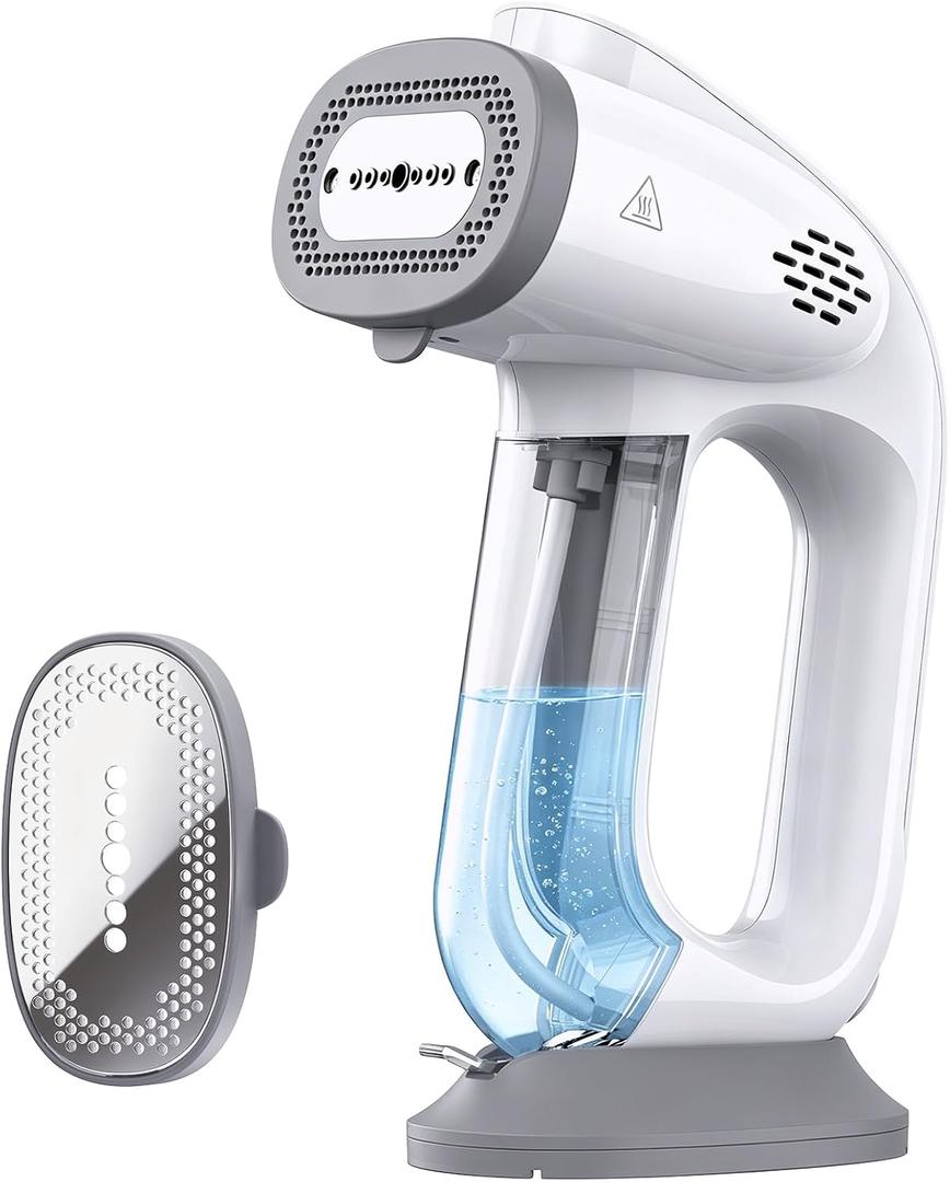 Steamer for Clothes, 110-240V Travel Steamer with 2500Pa Vacuum Suction, NTC Control, Burst Steam, 30% Quick Wrinkle Removal, Portable Handheld SteamerIron 2 In 1 for Travel and Home Use (Light Grey)