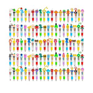CZWZ 100Pcs Mini Multicolor Pens in One 4in1 Cute Pens Bulk for Kids, Ballpoint Pen for Birthdays and Children's Parties, Fun Gifts Assorted Ink Kawaii Pen