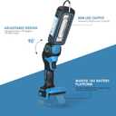 OTYTY LED Work Light for Makita 18V LXT Lithium Battery, 30W 2000LM Portable Cordless Lamp Rechargeable Flashlight, Pivoting Head, Black and Blue