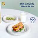 R-kay Plastic Plates Disposable - Heavy Duty White Disposable Plates - Microwavable Disposable Plastic Plates (6 Inch, 200, Count)