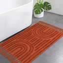 LEEVNA Washable Bathroom Rugs 4'x6', Hand-Woven Kitchen Rug with Tessal, Terracotta Bedroom Throw Rugs, Boho Tufted Rainbow Rug, Farmhouse Indoor Door Mat for Entryway/Porch/Back Door