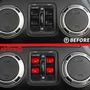 4PCS Upgraded Window Switch Button Cover Compatible with 2012-2017 Jeep Wrangler JK JKU (red)