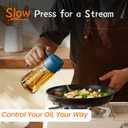 TrendPlain 16oz/470ml Glass Olive Oil Sprayer for Cooking 2 in 1 Olive Oil Dispenser Bottle for Kitchen Gadgets and Air Fryer Accessories, Salad, BBQ - Black & Navy