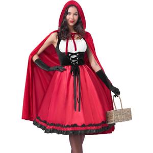 Spooktacular Creations Women Little Red Riding Hood Costume, Halloween Hooded Cloak Adult Cape Dress for Fairy Cosplay Party (Small)
