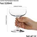 Set of 12 Crystal Champagne Glasses - 7 oz Elegant Coupe Glasses for Martini, Margarita, Cocktails & Champagne Tower, Dishwasher Safe, Gift Box Wedding & Party Glassware