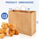 Maitys 30 Pcs 20x16x5 Inch Extra Large Paper Gift Bags with Handles Bulk Kraft Bags for Business, Merchandise, Gifts, Shopping, Retail Stores, Birthday Party Brown Color for Multiple Uses