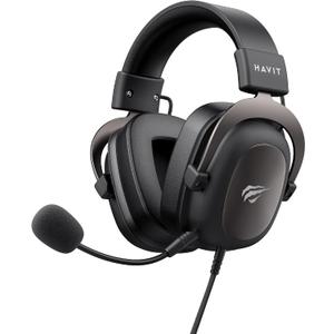 havit H2002d Gaming Headsets for PS4,PC, 53MM Drivers Surround Sound PS5 Headset with Mic Gaming Headphones with Mic Durable Aluminum Frame Valentines Gifts for Men, Black